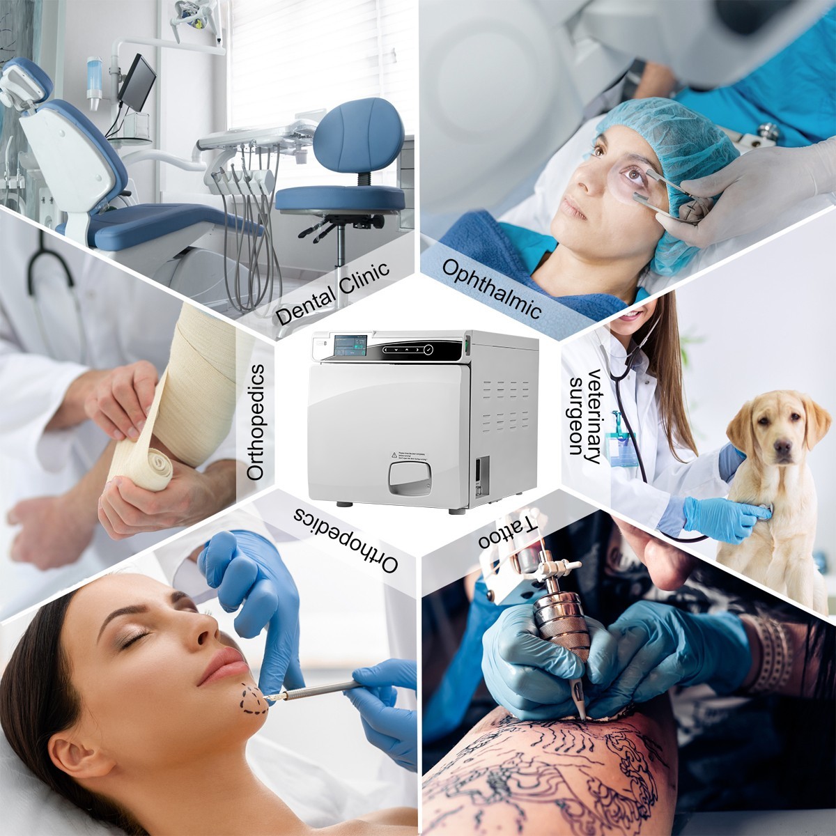 22L 17L Dental Medical Autoclave Steam Sterilizer Class B with Printer /Lab Cart