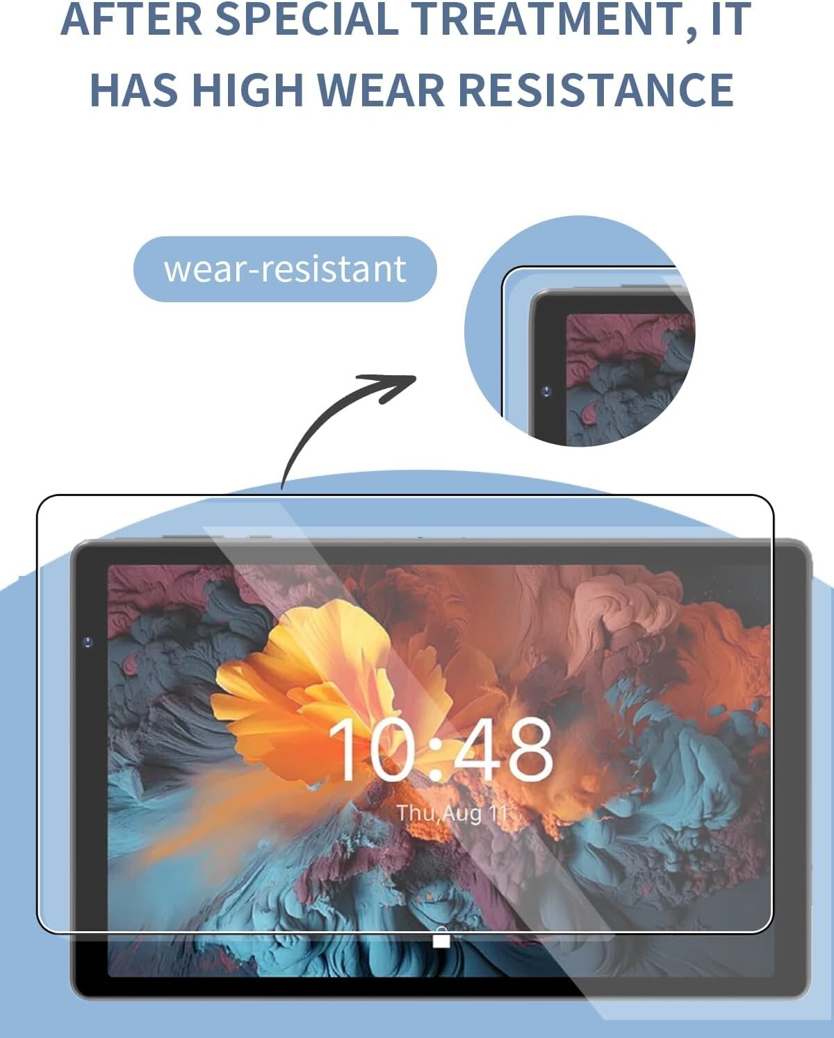 (2 Pack) Screen Protector For 10.1" Android Tablet (Model: C107) Tempered Glass