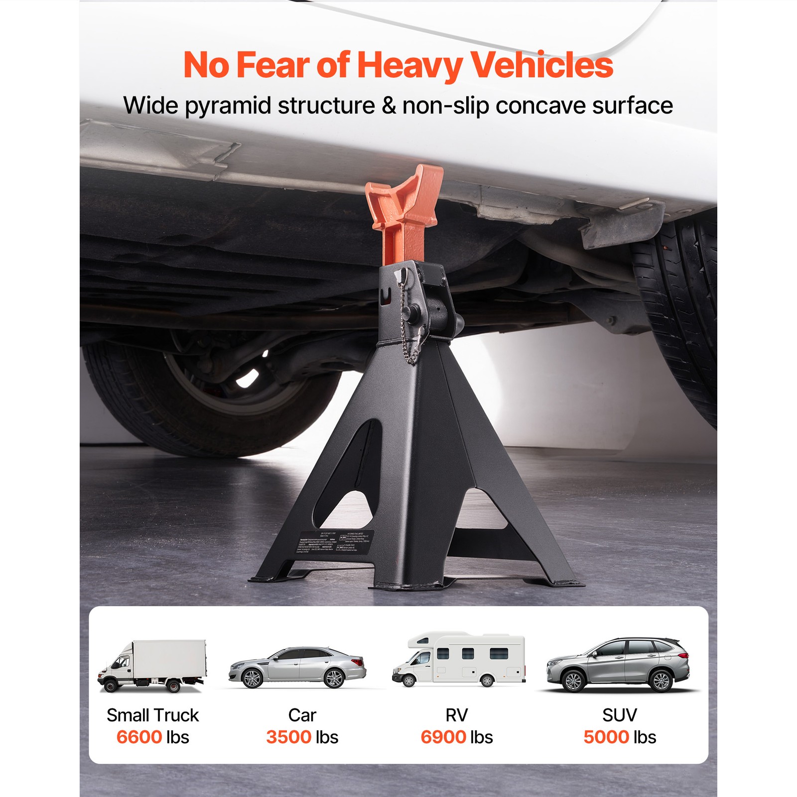 Uimoso Heavy Duty Steel Auto Jack Stands 6T (13000lbs) with Double Locking