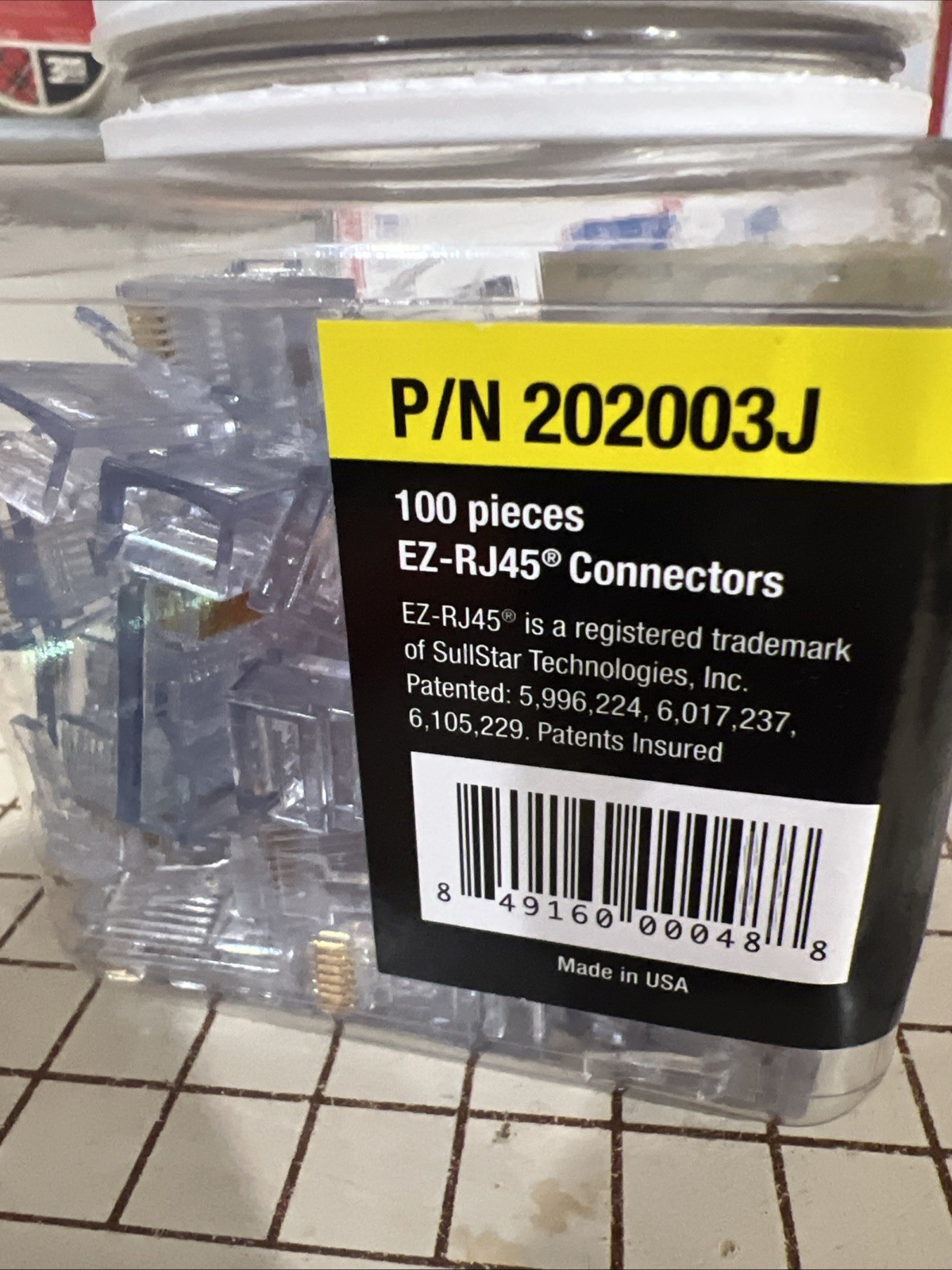 LOT OF 70 PLATINUM TOOLS CAT5/5e Connectors In Jar FACTORY SEALED Clear EZ-RJ45