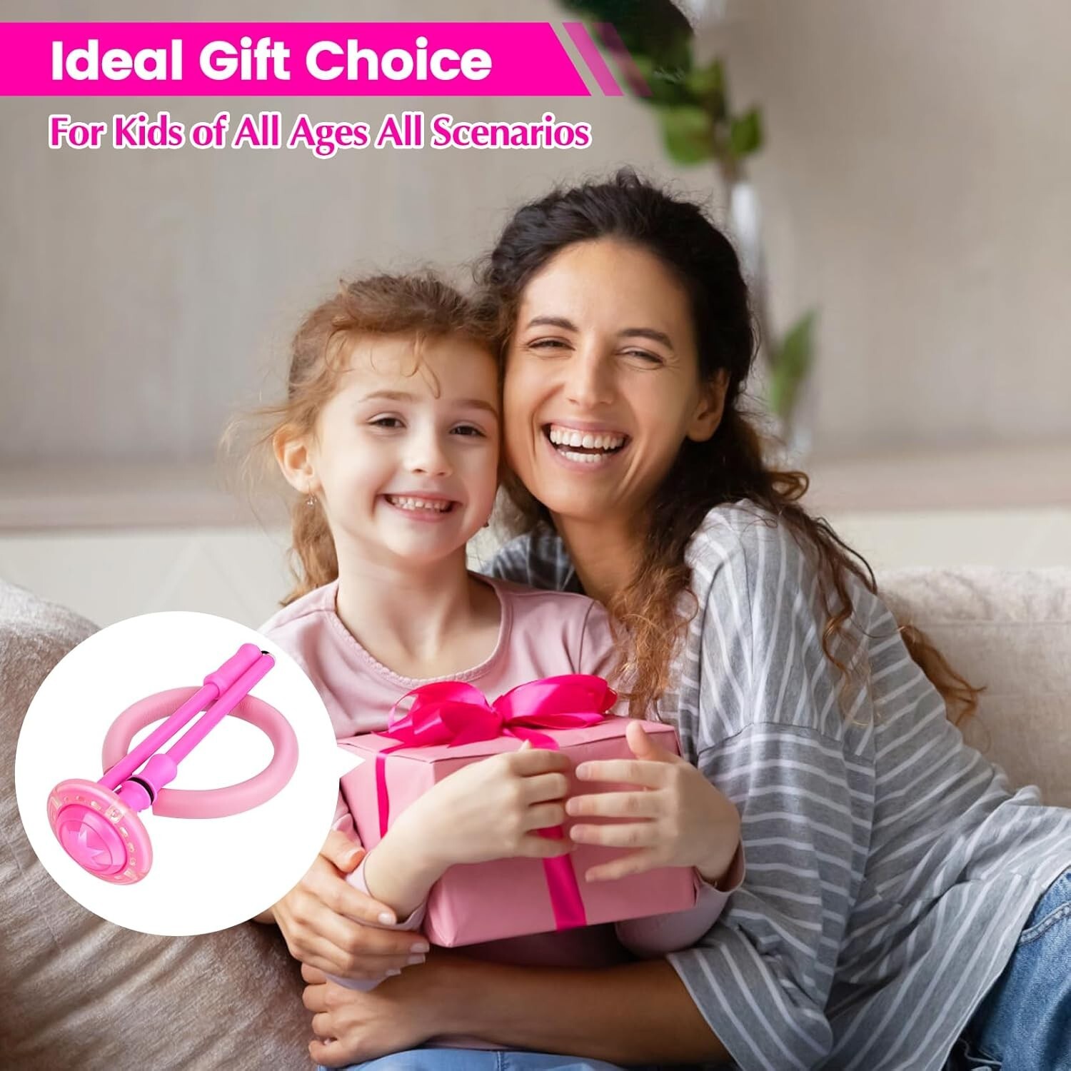 Skip Ball for Kids Foldable Ankle Skip Ball Colorful Light Flashing Jumping Pink