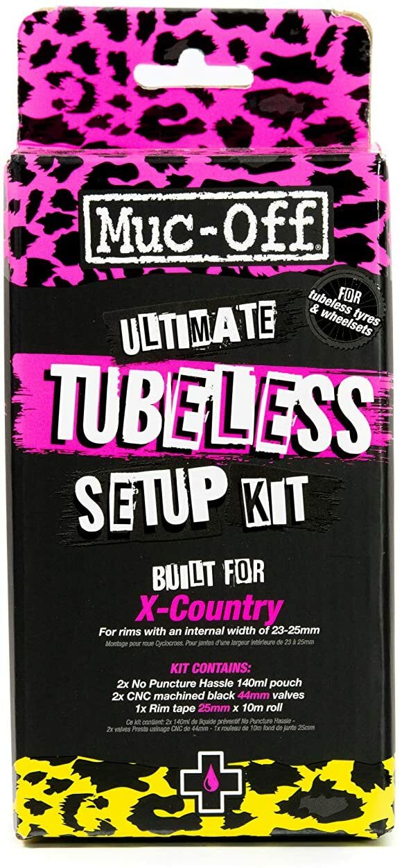 Muc Off Ultimate Tubeless Setup Kit  | X-Country/Grav | 25mm Tape | 44mm Valves