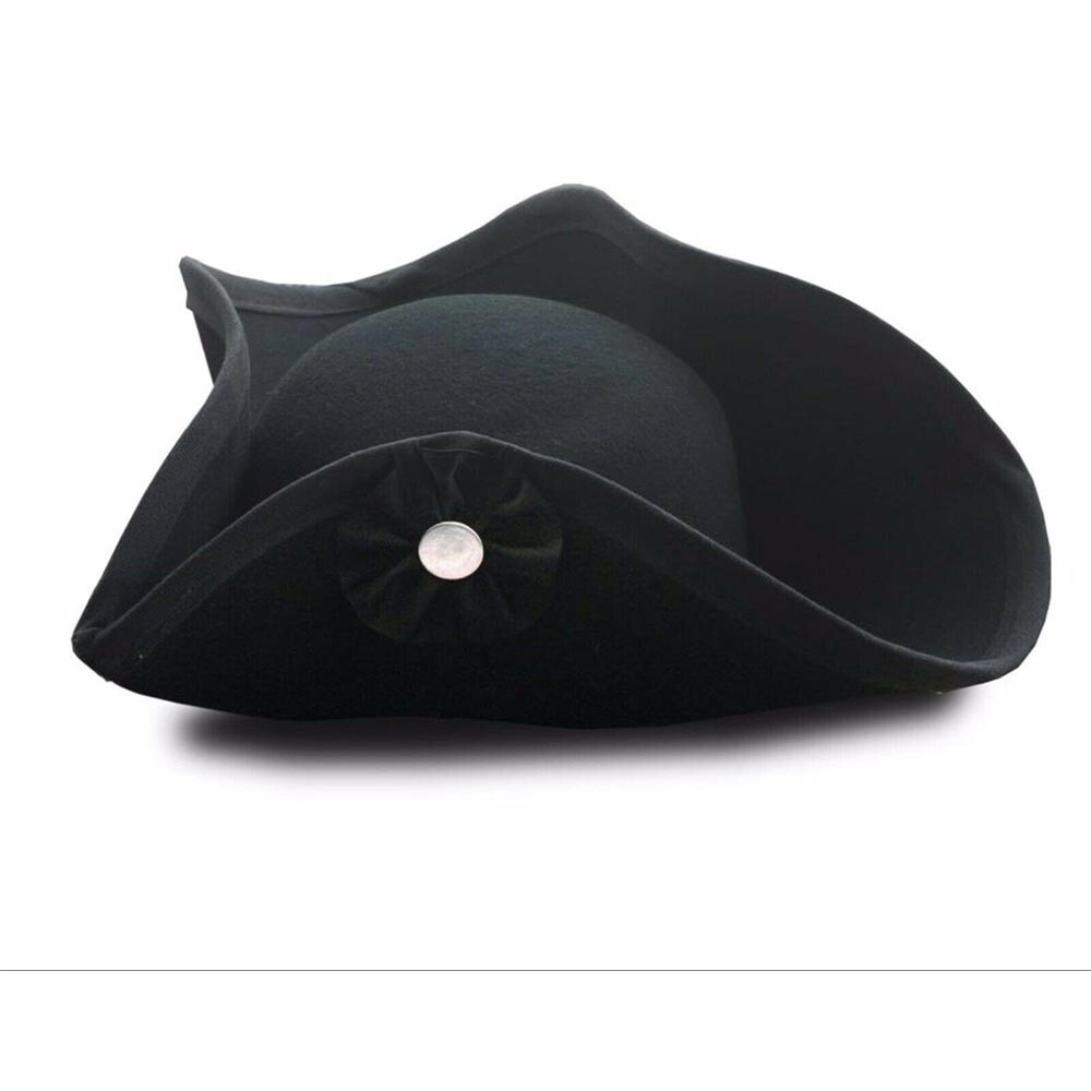 French Napoleonic Deluxe Black Heavy Wool Pirates Felt Tricorn