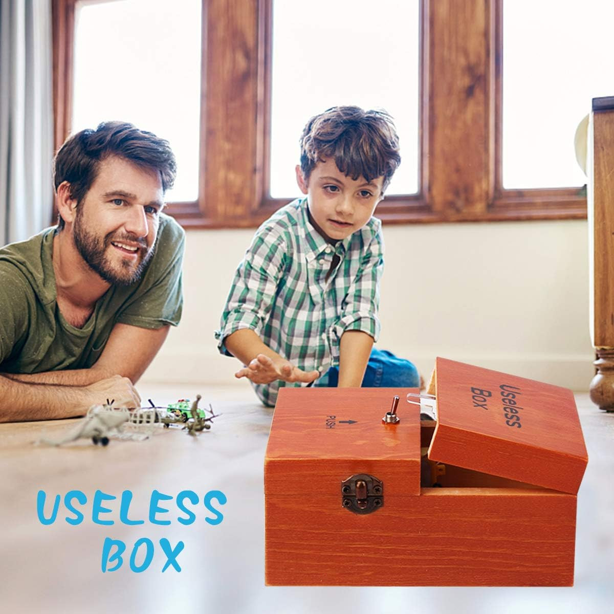 Useless Box Leave Me Alone Machine Fully Assembled in Real WooD/ 2 DAY FAST SHIP