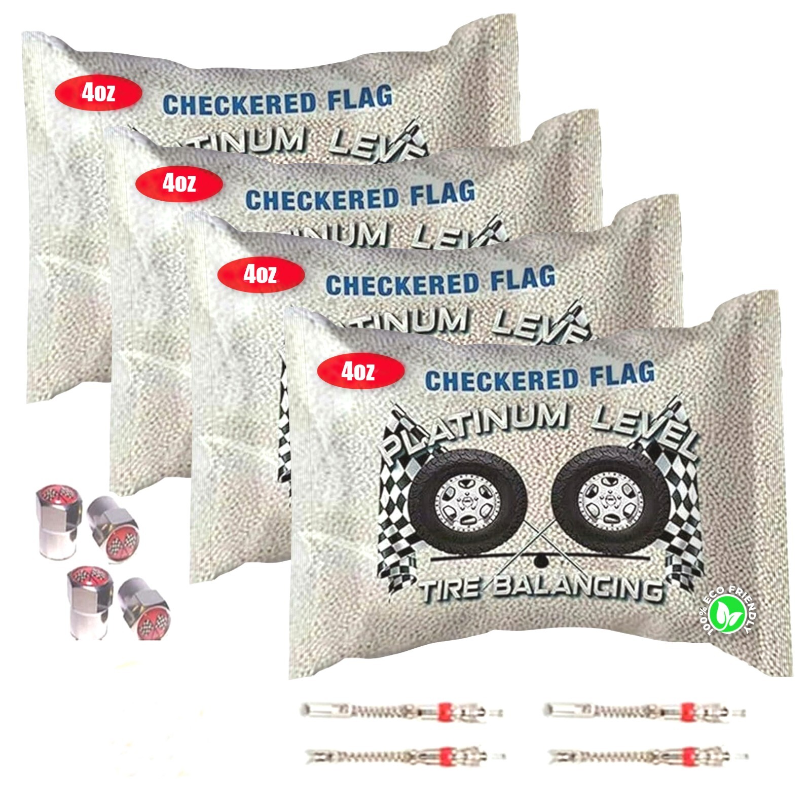 (4-4oz) Tire Balancing Beads 4 ounce Balance Bags by Checkered Flag