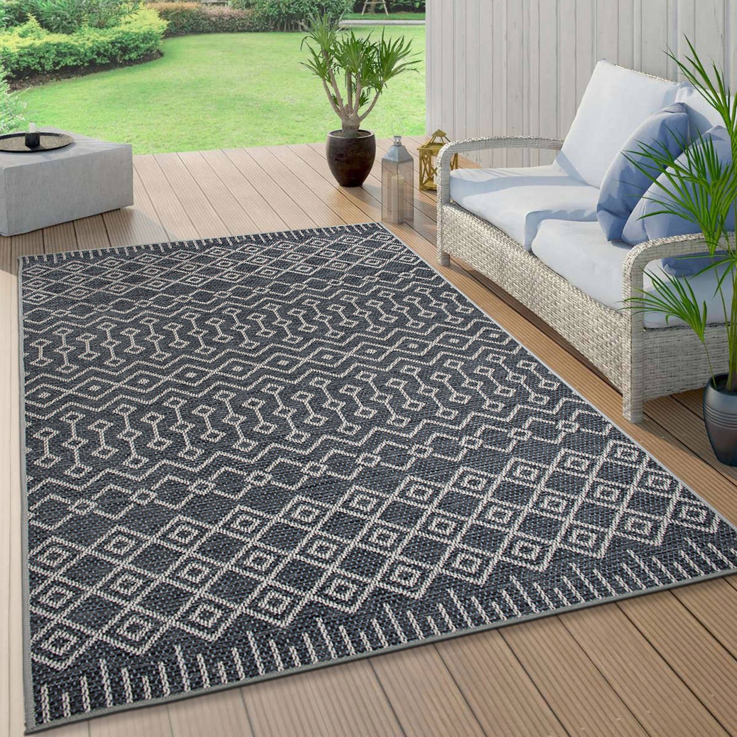 Rugshop Outdoor Rugs and Carpets Trellis Bohemian Indoor Outdoor Area Rugs 8x10