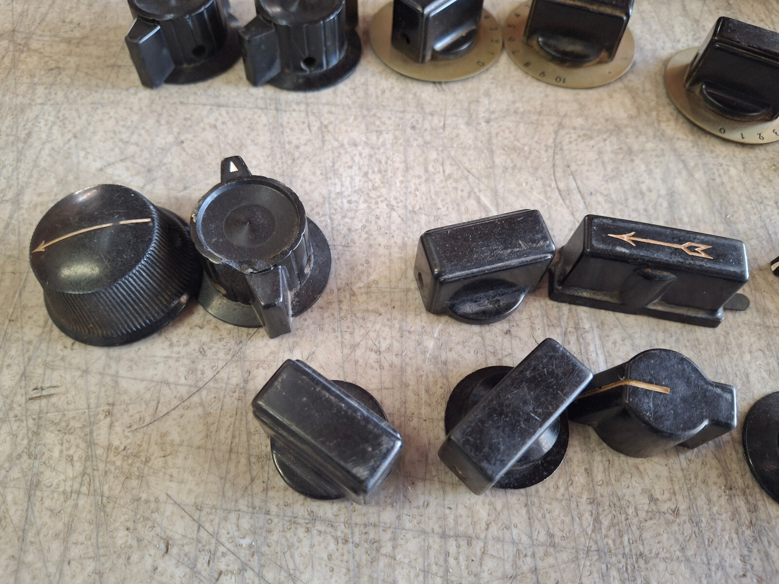 Lot of 40 Vintage Ham Radio Dials Indicator Knobs