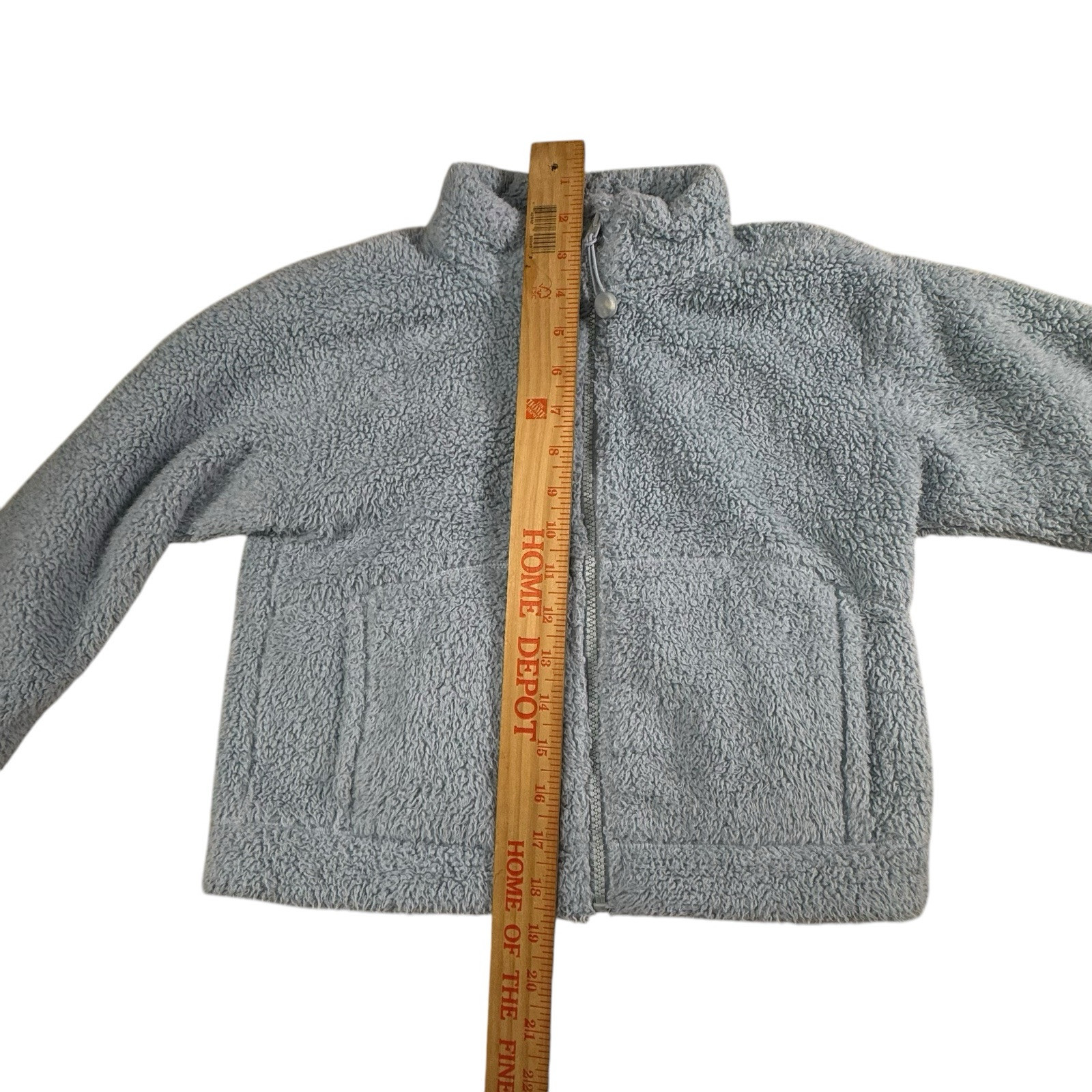 Athleta Girl Teddy Fleece Sherpa Jacket Light Blue Sz M (8-10)