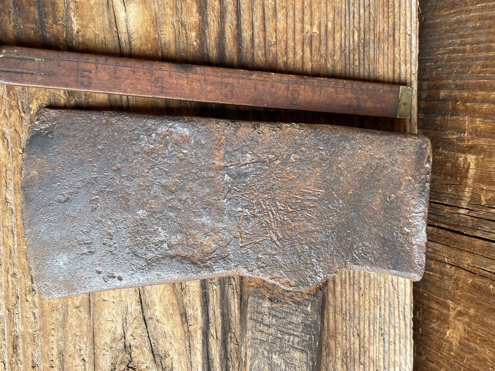 Revolutionary War 18th Century ~ Forged Iron Belt Hatchet Axe ~ Orig Handle