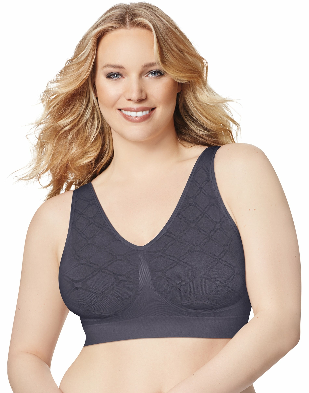 Just My Size Wirefree Bra Moisture Control Pure Comfort Seamless Plus Size 1x-6x