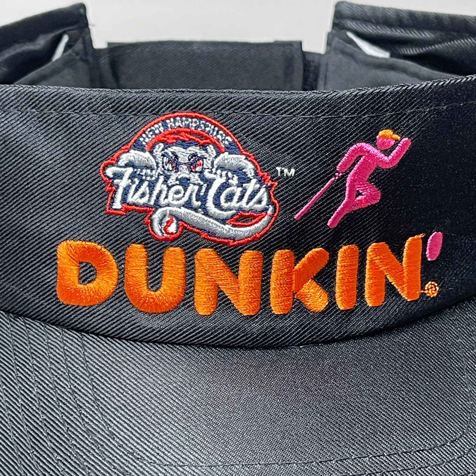 DUNKIN' DONUTS Visor Cap w/ New Hampshire FISHER CATS Logo Black (New)