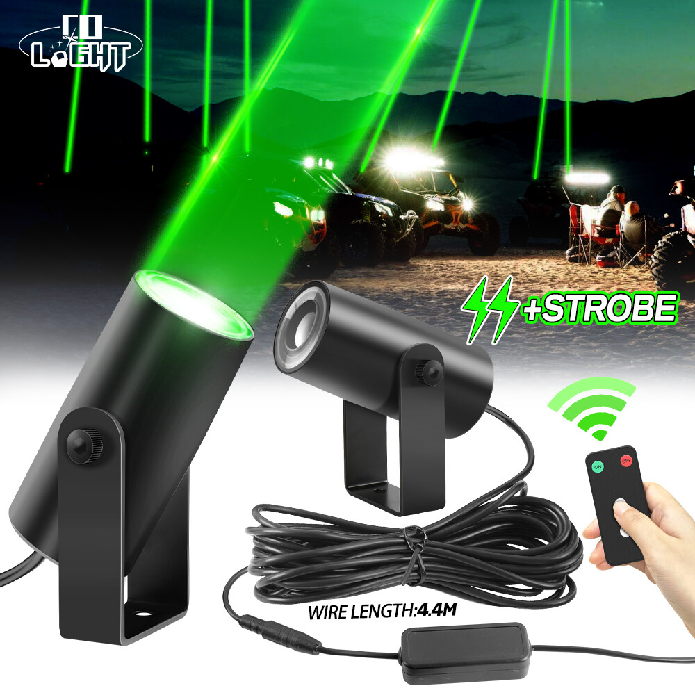 Laser RGB LED Whip Lights Whipless Antenna Remote For ATV UTV Can Am Polaris RZR