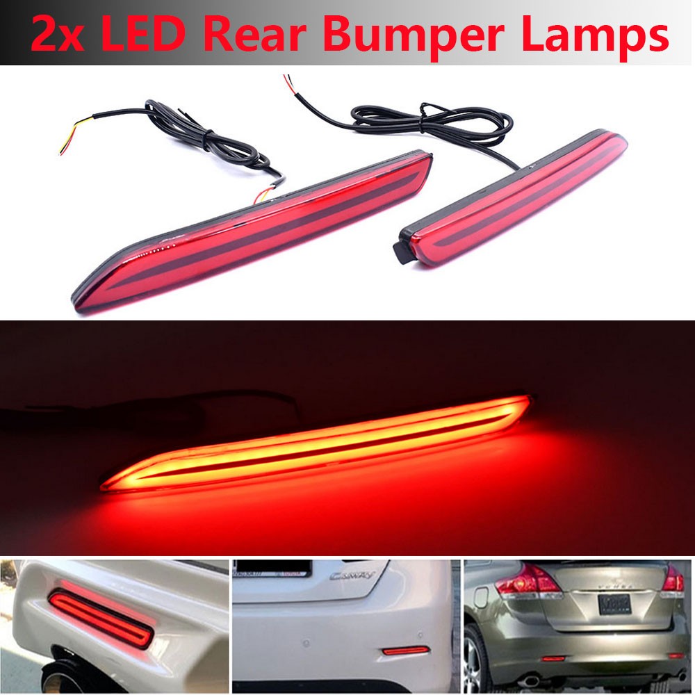 2x LED Rear Bumper Reflector Brake Stop Signal Light For Toyota Venza 2009-2015