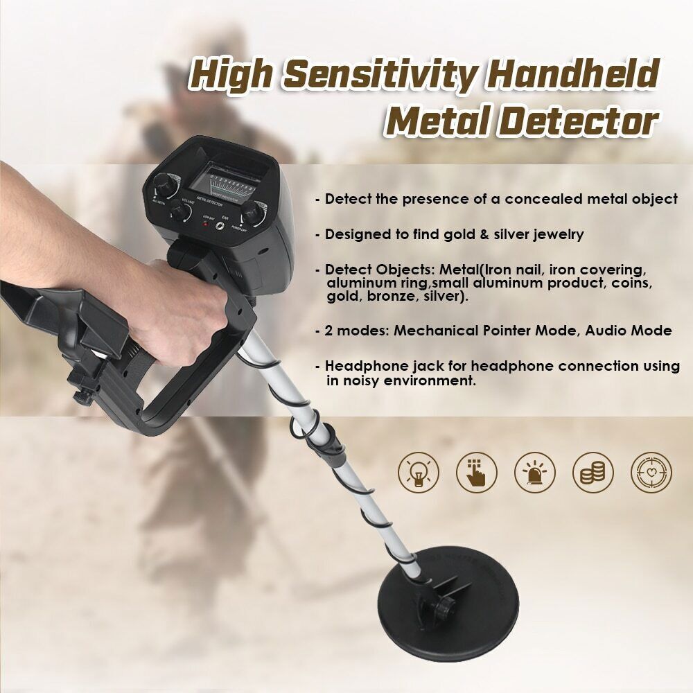 Deep Ground Metal Detector For Adults Underwater Beach Yard Waterproof Seeker US