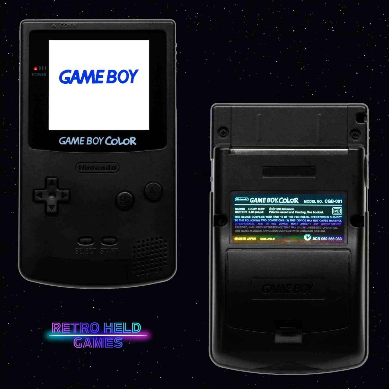 Gameboy Color GBC Console with Backlit OLED Screen Optional USB-C Battery