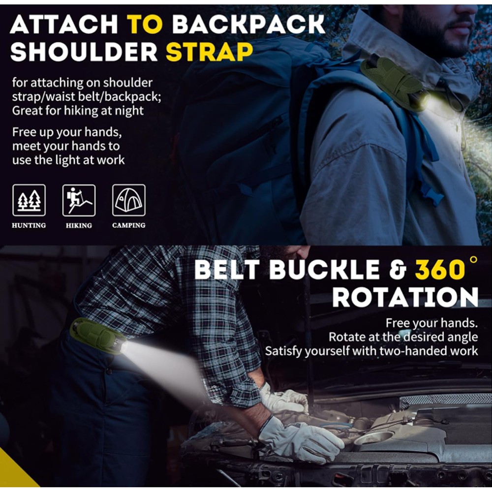 360° Rotatable Green Tactical Flashlight Holster Stretchable Clip Holder Pouches