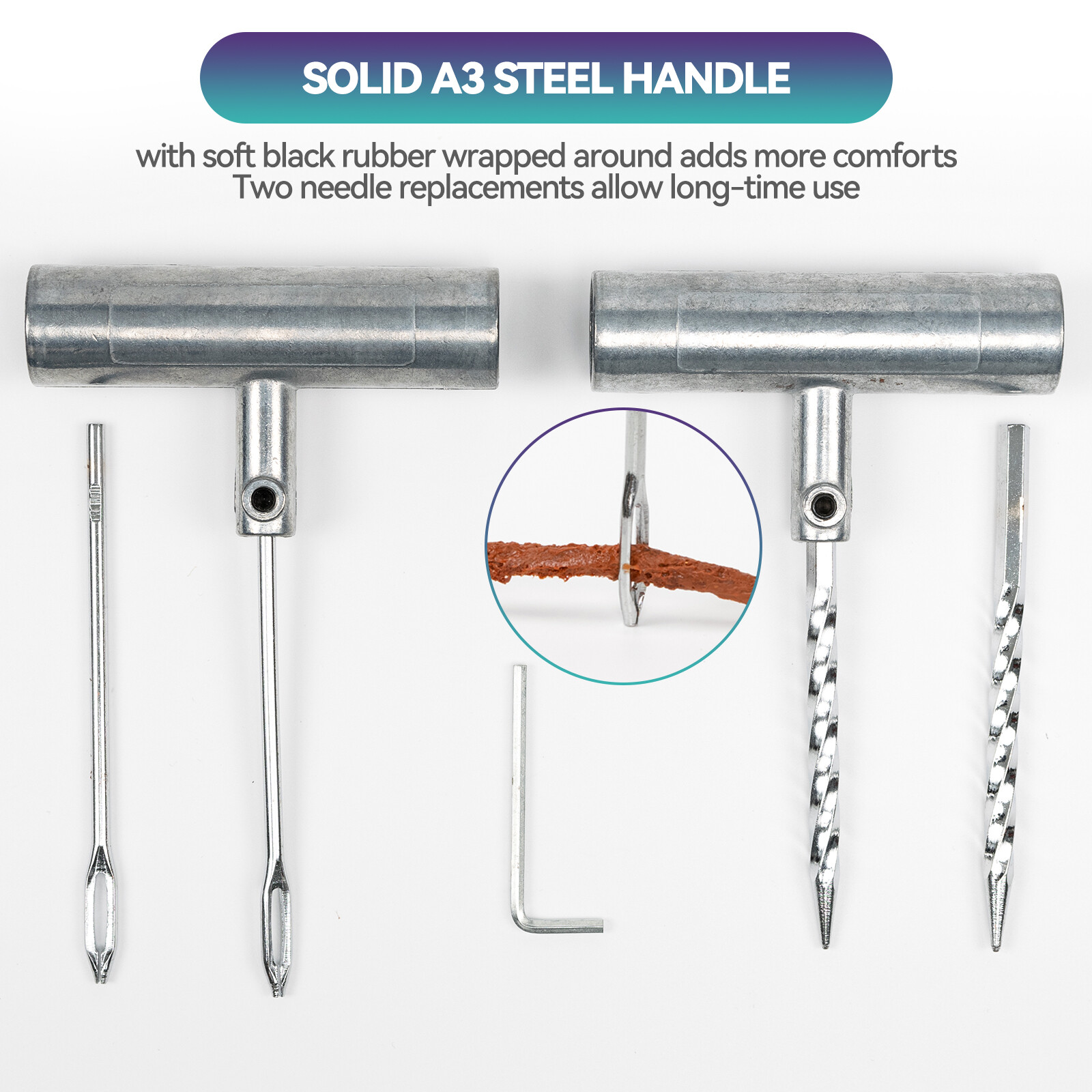 Tire Repair Kit Plug Car Truck Motorcycle Home DIY Flat Puncture Patch Tool Set