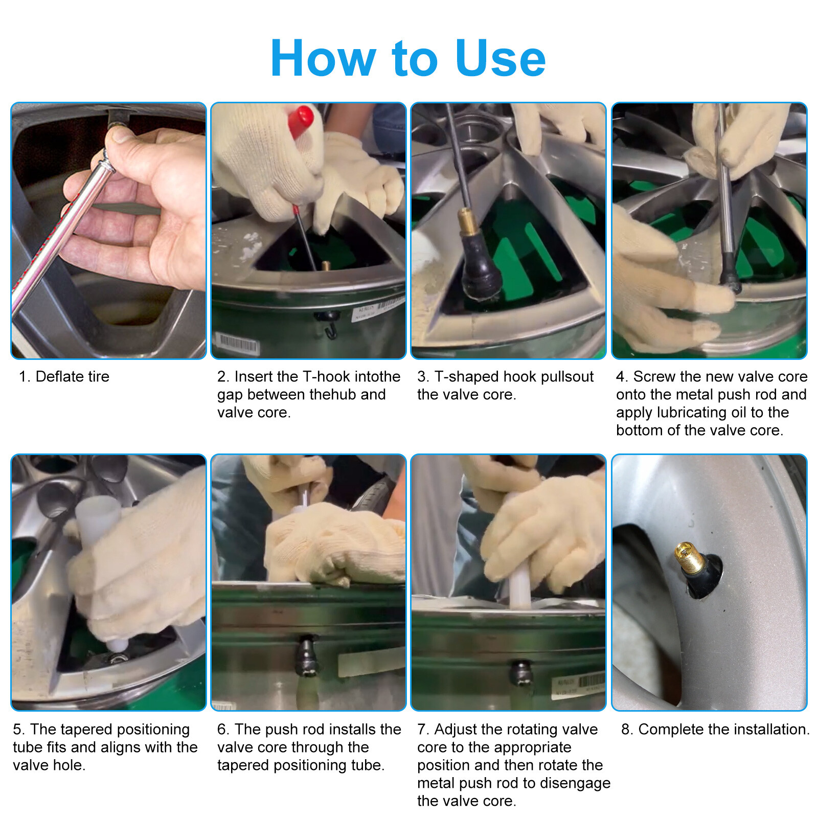 Tire Valve Stem Core Remover&Installer/Replacement Tool Kit For Valve Core TR413