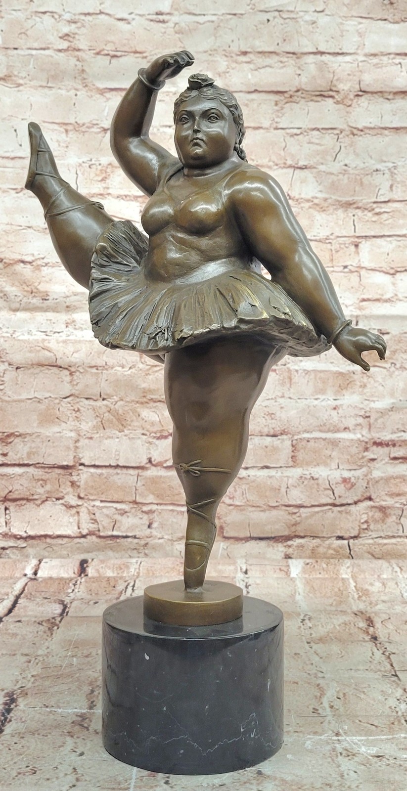 Fernando Botero Bronze Ballerina Statue Leg Up Figurine Hot Cast Artwork Gift NR