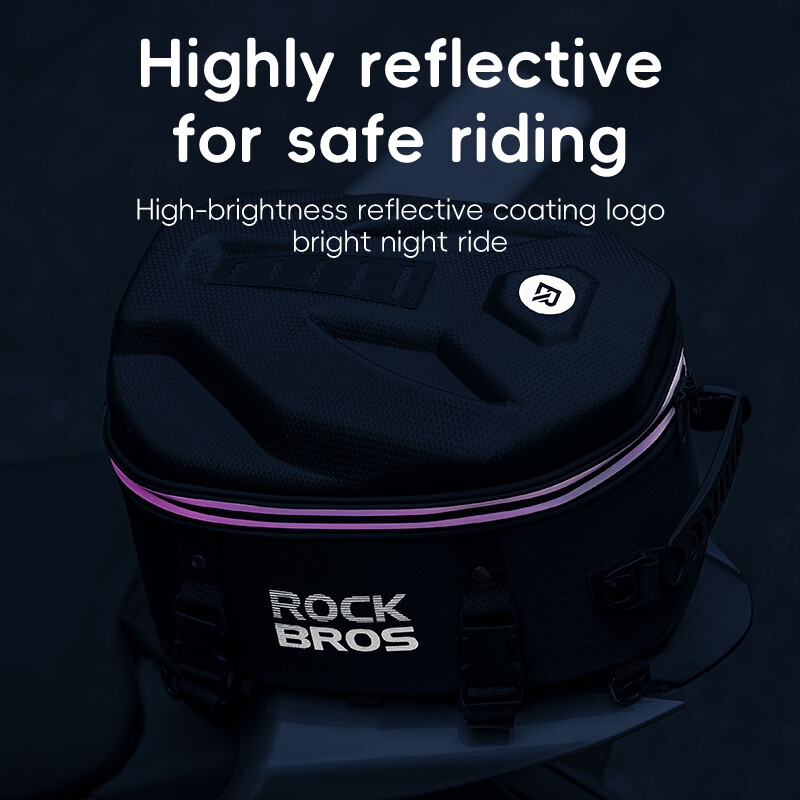ROCKBROS Motorcycle Tail Bag,Waterproof Hard Shell Rear Seat Bag 12.5L Backpack