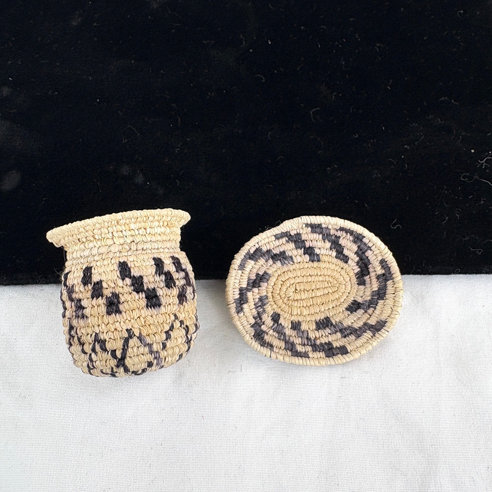 Two Miniature White Mountain Apache Basket