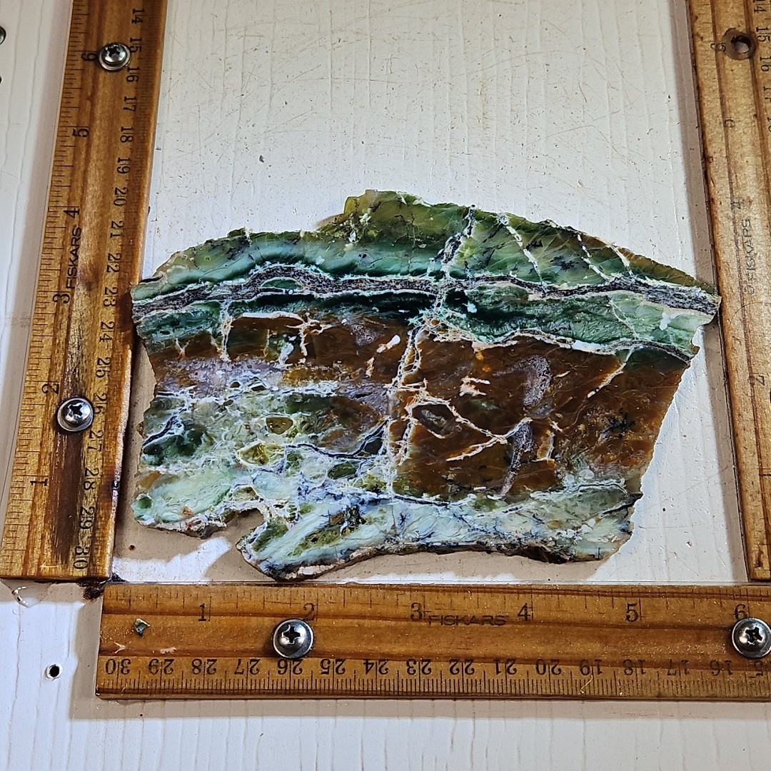 Green Opal slab Australia. Beautiful color. 6 " x 4 3/8" x 1/4" 4.9OZ
