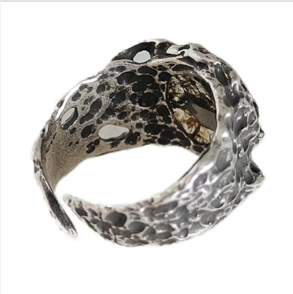 Seymchan pallasite Meteorite Ring S925 silver Ring Jewelry  LB082