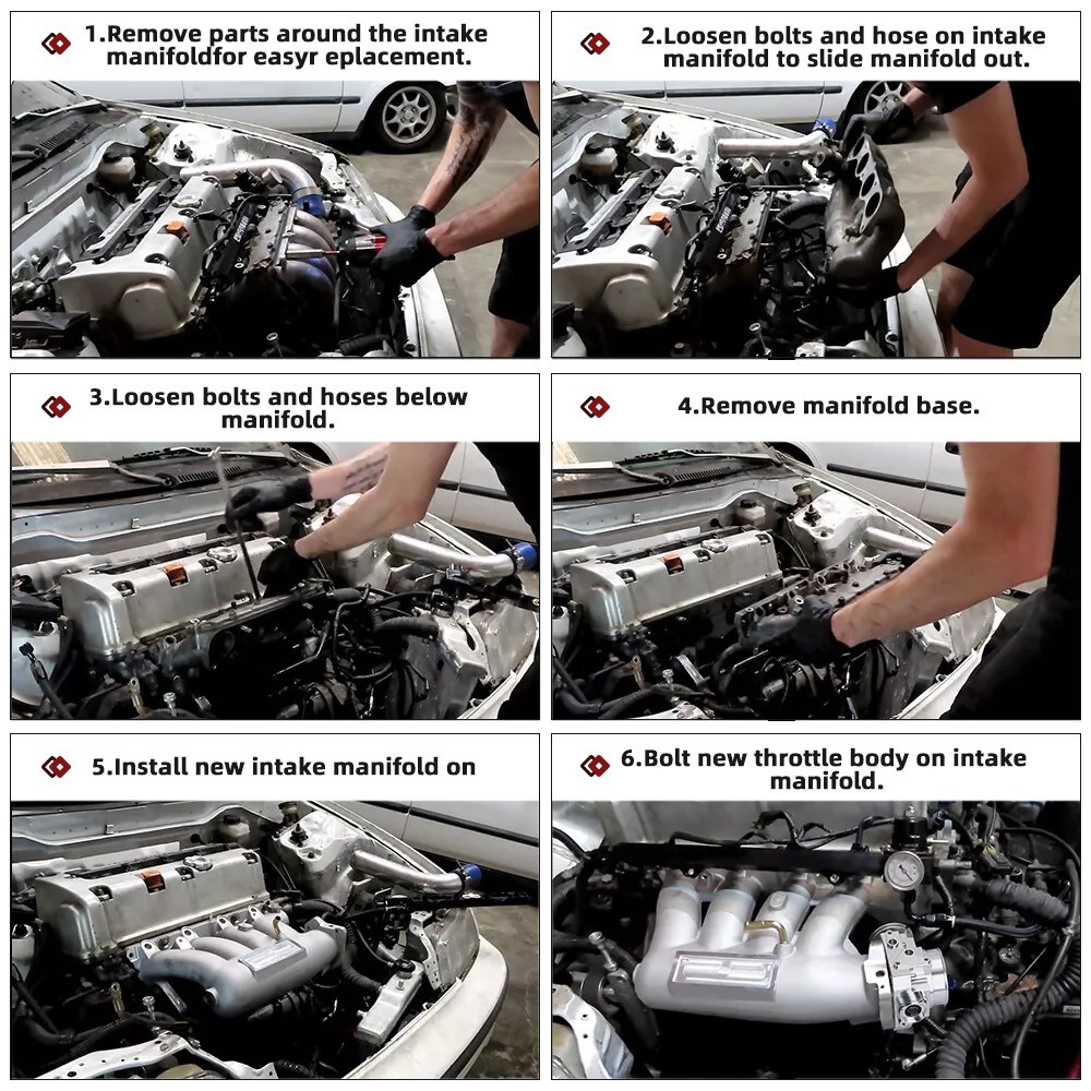 Ultra Series Street Intake Manifold Black for Honda Acura K20A/A2/A3 K24 Engines