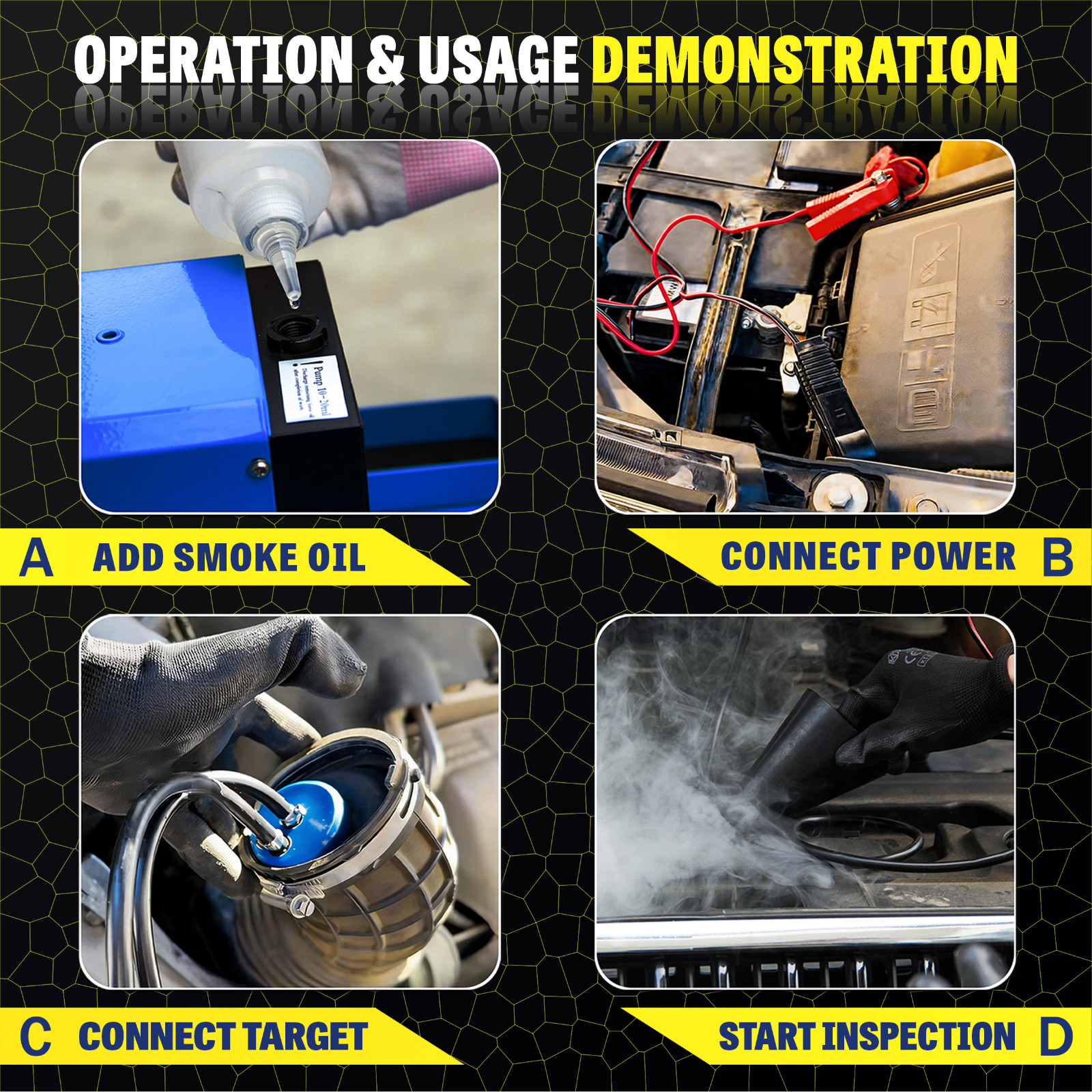 Automotive smoke machine EVAP Smoke Leak Detector Car Pipe System Vacuum Tester