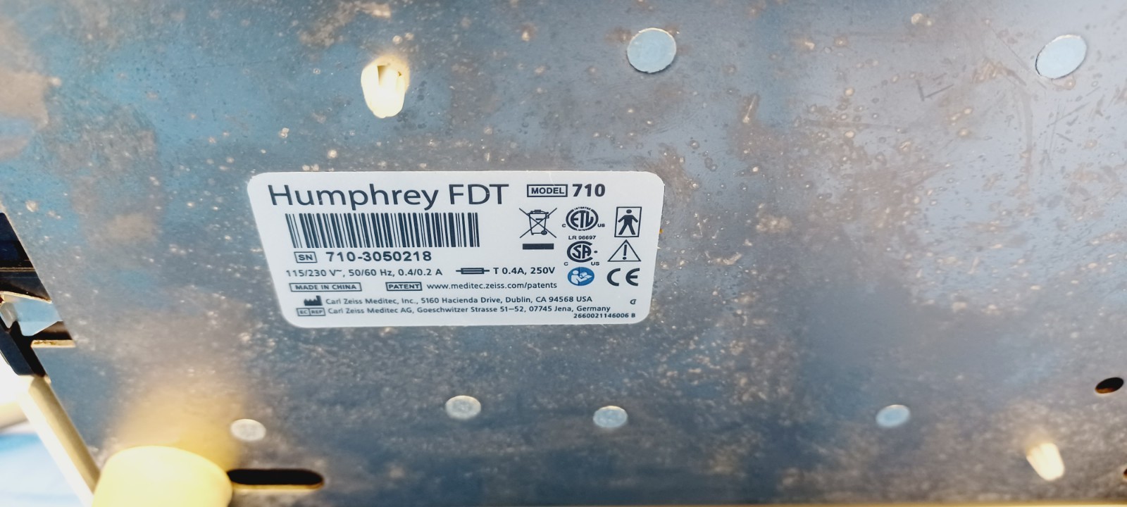 Carl Zeiss Humphrey FDT 710 Visual Field Analizer used no respond bottom clicker