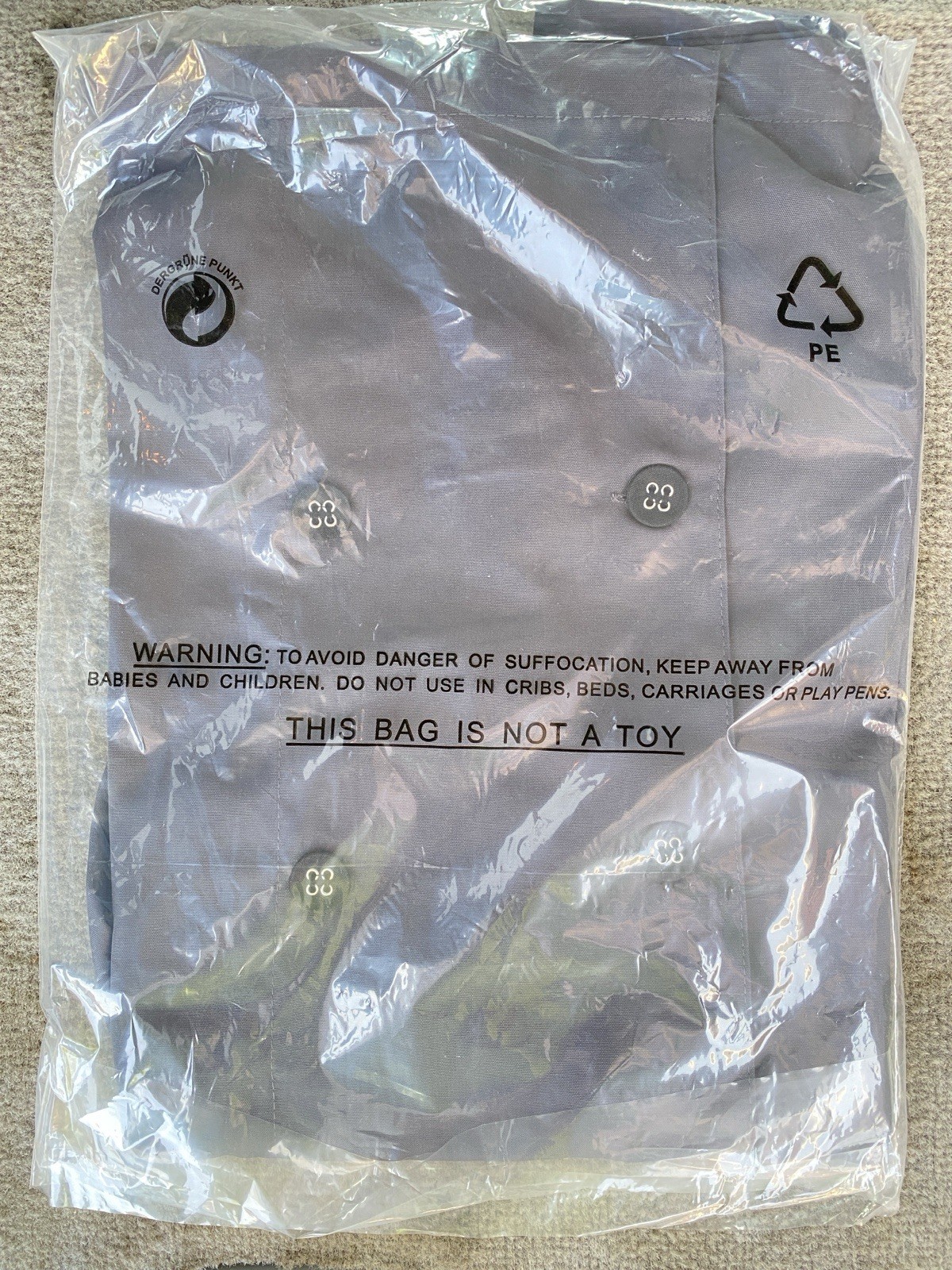 KNG 2122BKSLL Active Chef Mens Long Sleeve Chef Coat, Black Slate Size S