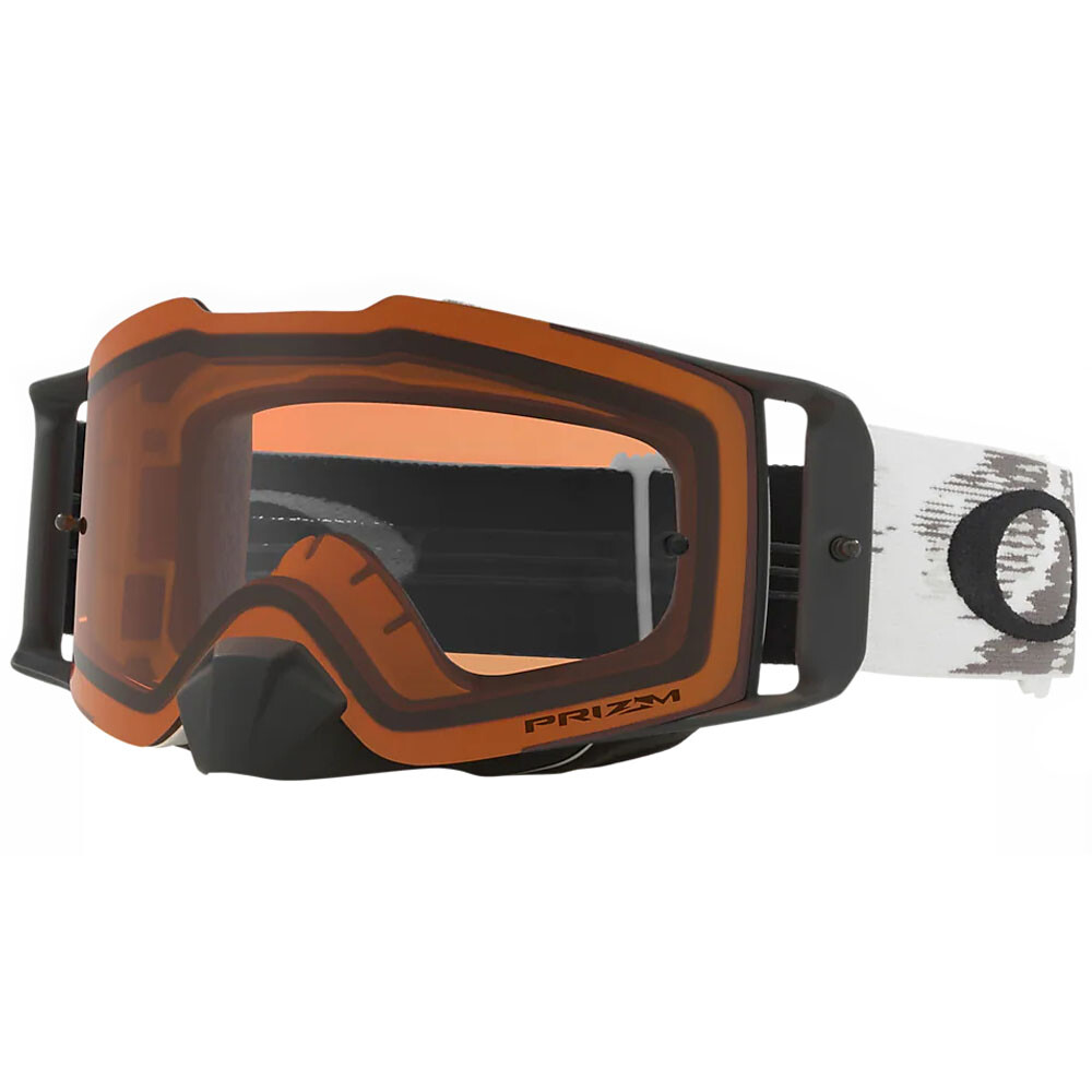 Oakley Front Line MX Goggles Matte White Speed Frame Prizm Bronze Lens Anti Fog