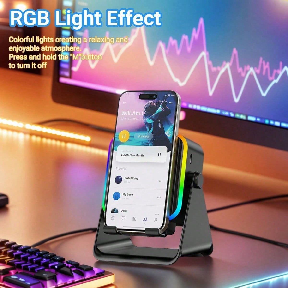 Wireless Induction Speaker 5-in-1 Bluetooth Speaker With Phone Stand