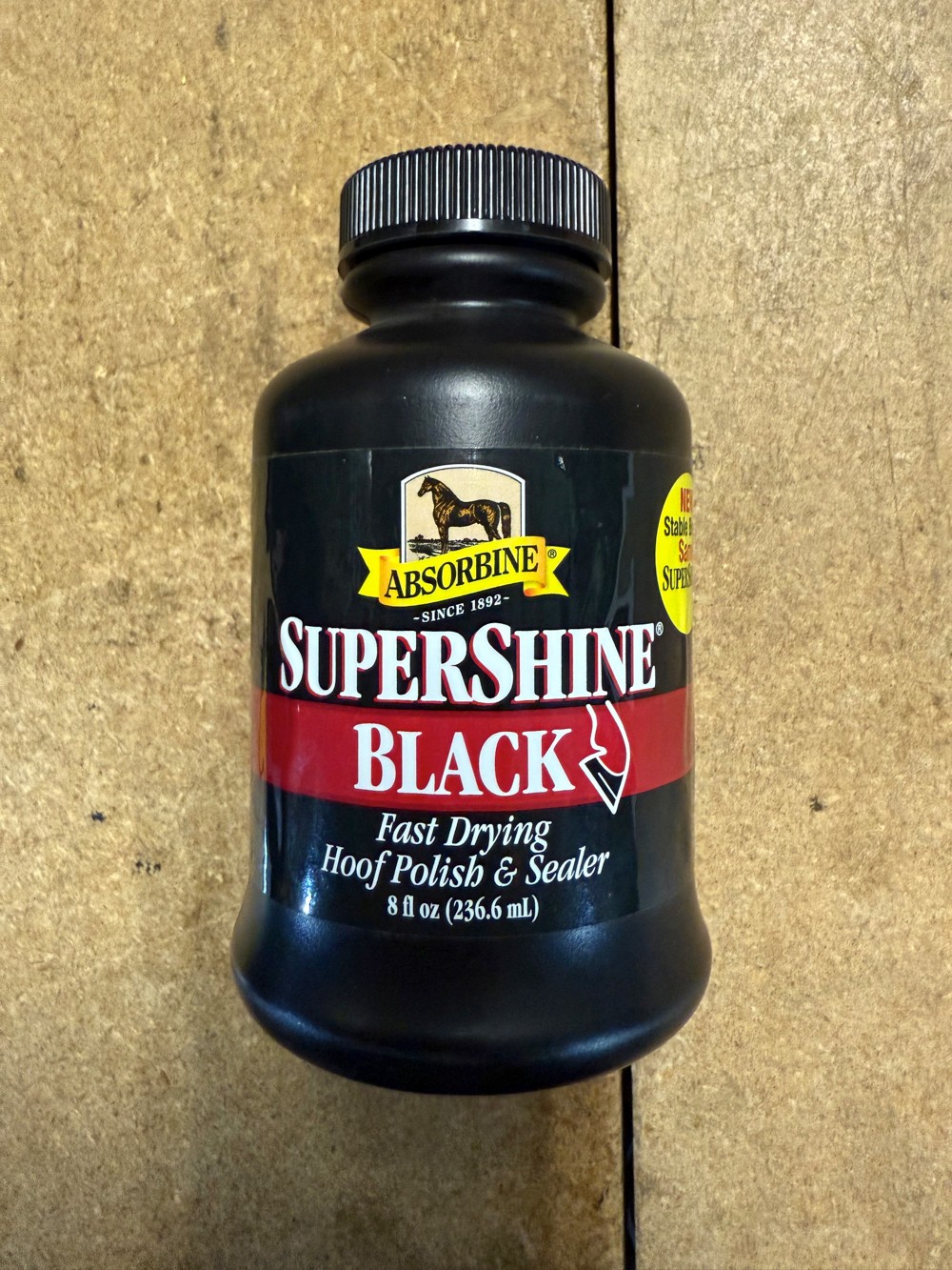 Absorbine SuperShine Fast Drying Hoof Polish & Sealer 8 Oz. Black
