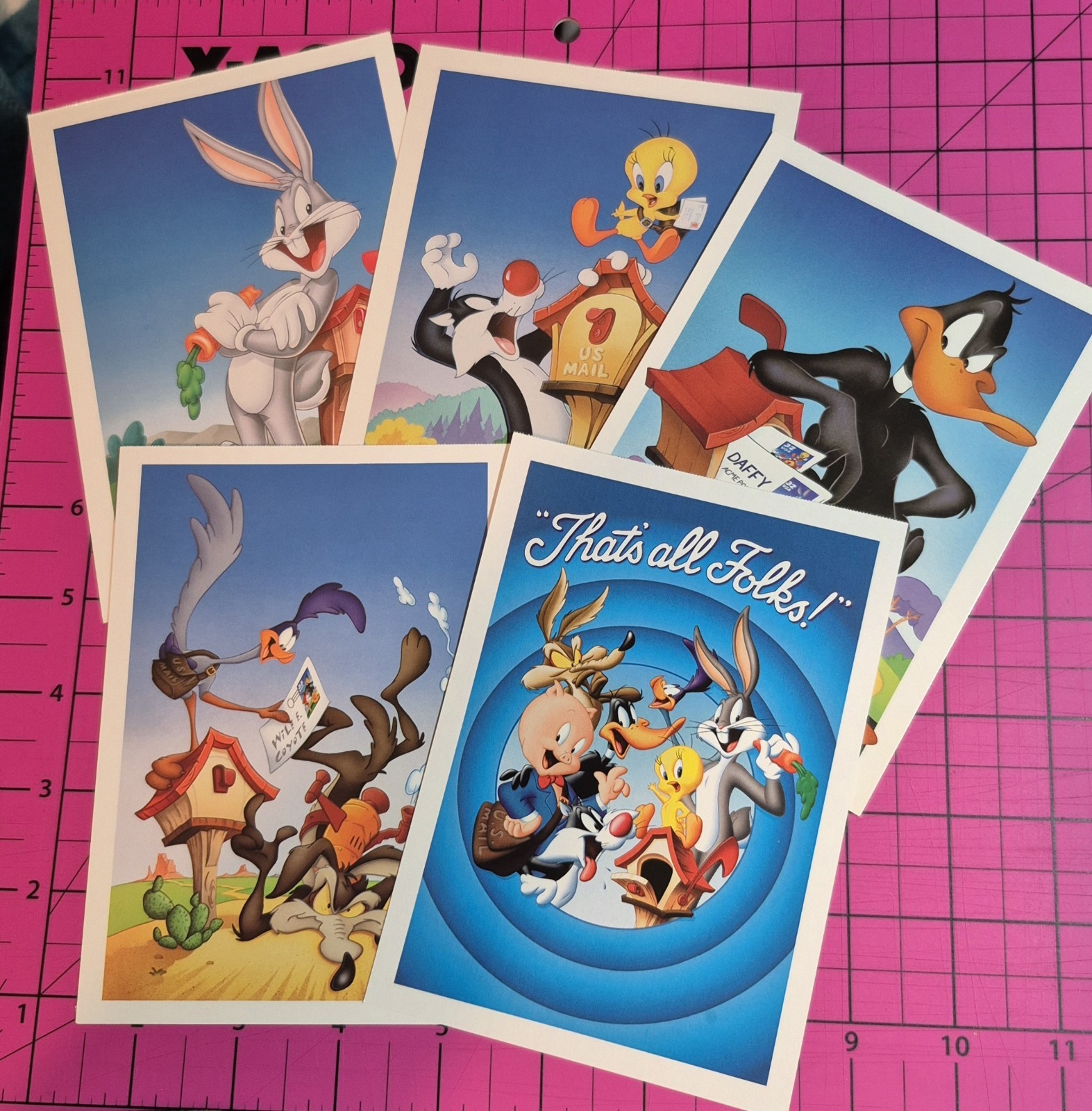 USPS LOONEY TUNES Five Pre-stamped Postcards 20, 21 Cents 1997-2001