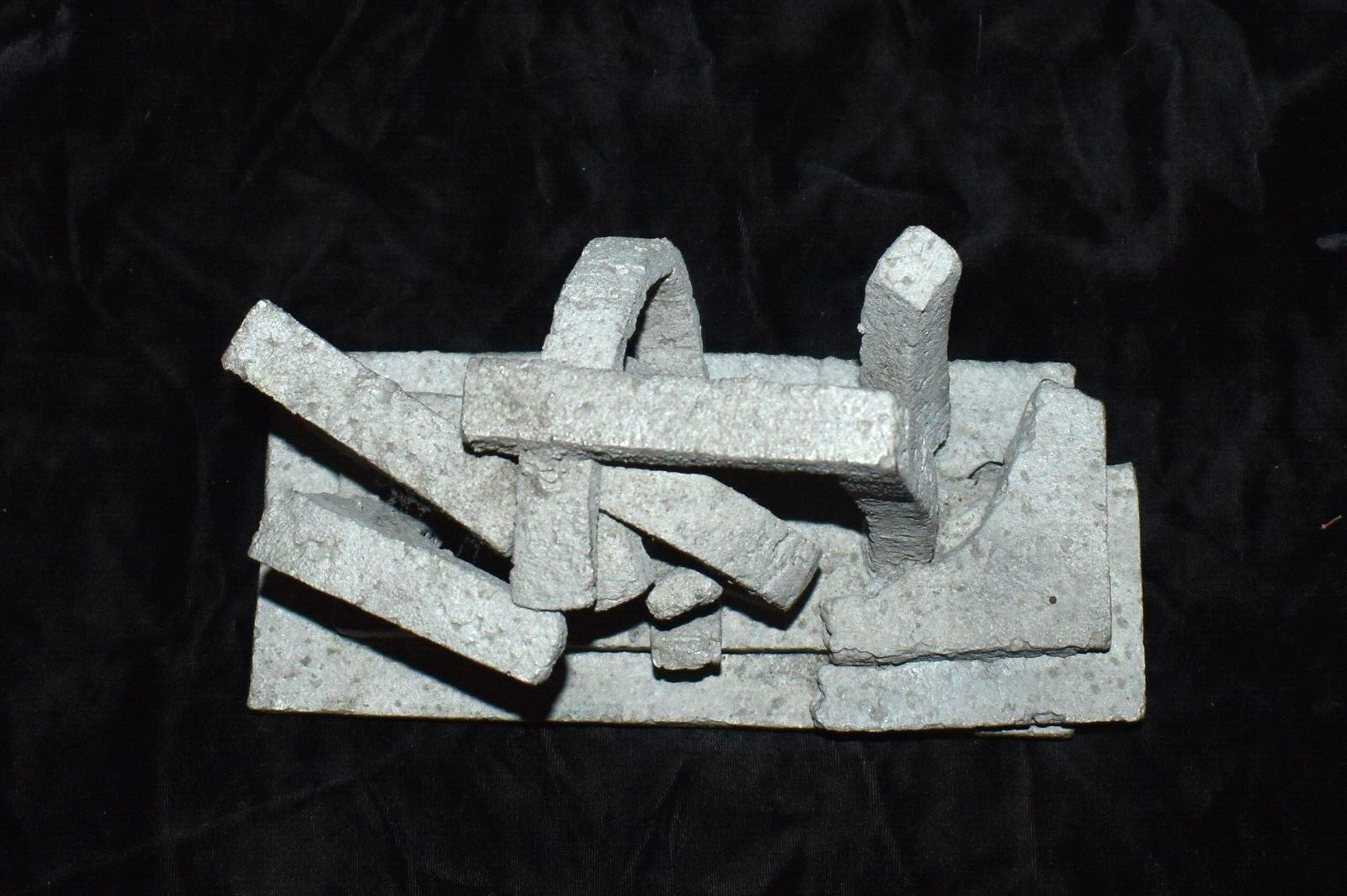 Mid Century Modern Abstract Cement Concrete Art Sculpture Unsigned