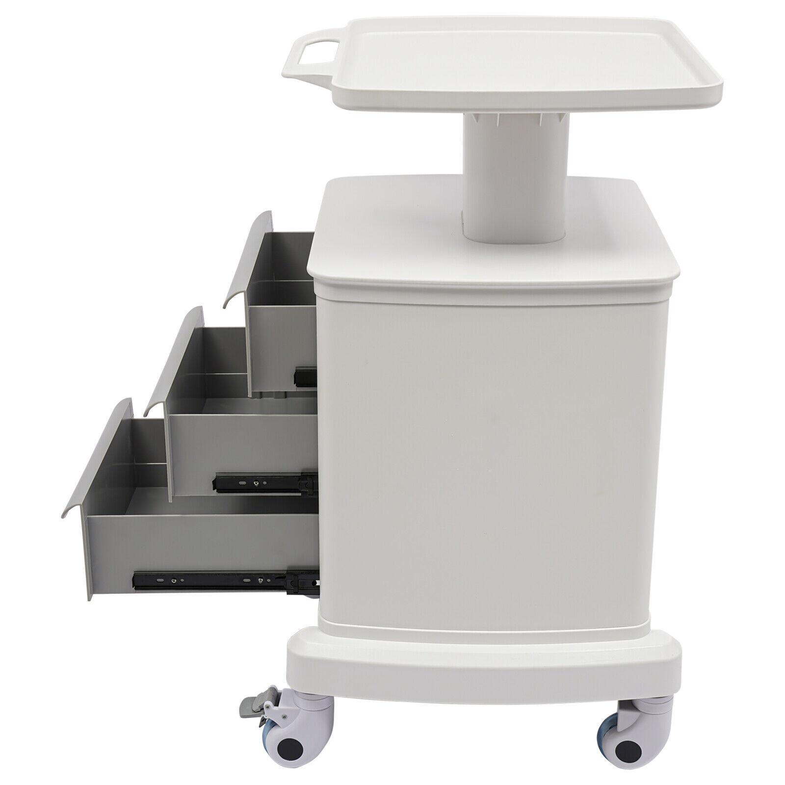 Dental Medical Mobile Cart Instrument Trolley 3 Drawers with Power Socket