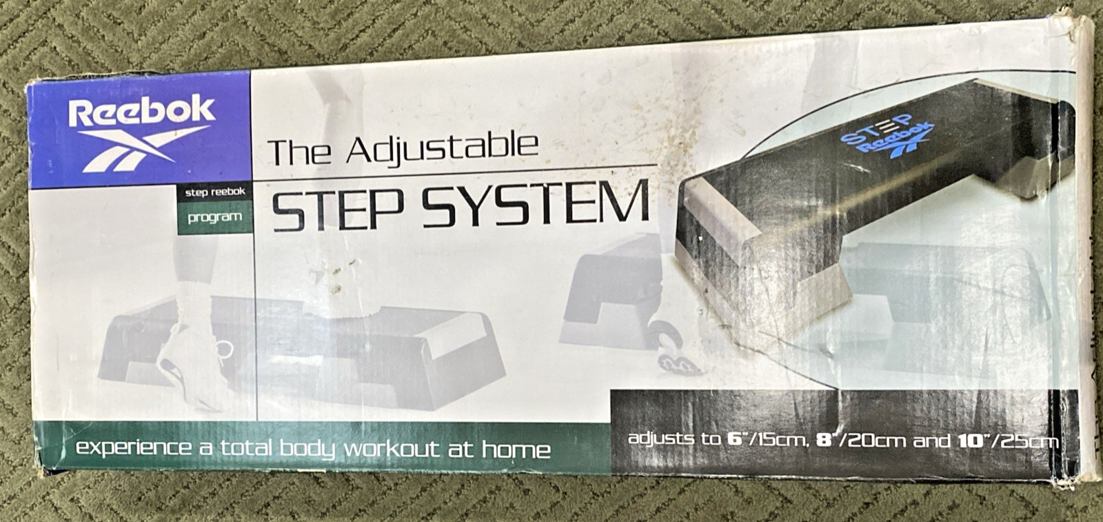 ORIGINAL REEBOK AEROBIC EXERCISE STEP PLATFORM WITH 6", 8" AND 12" RISER NICE