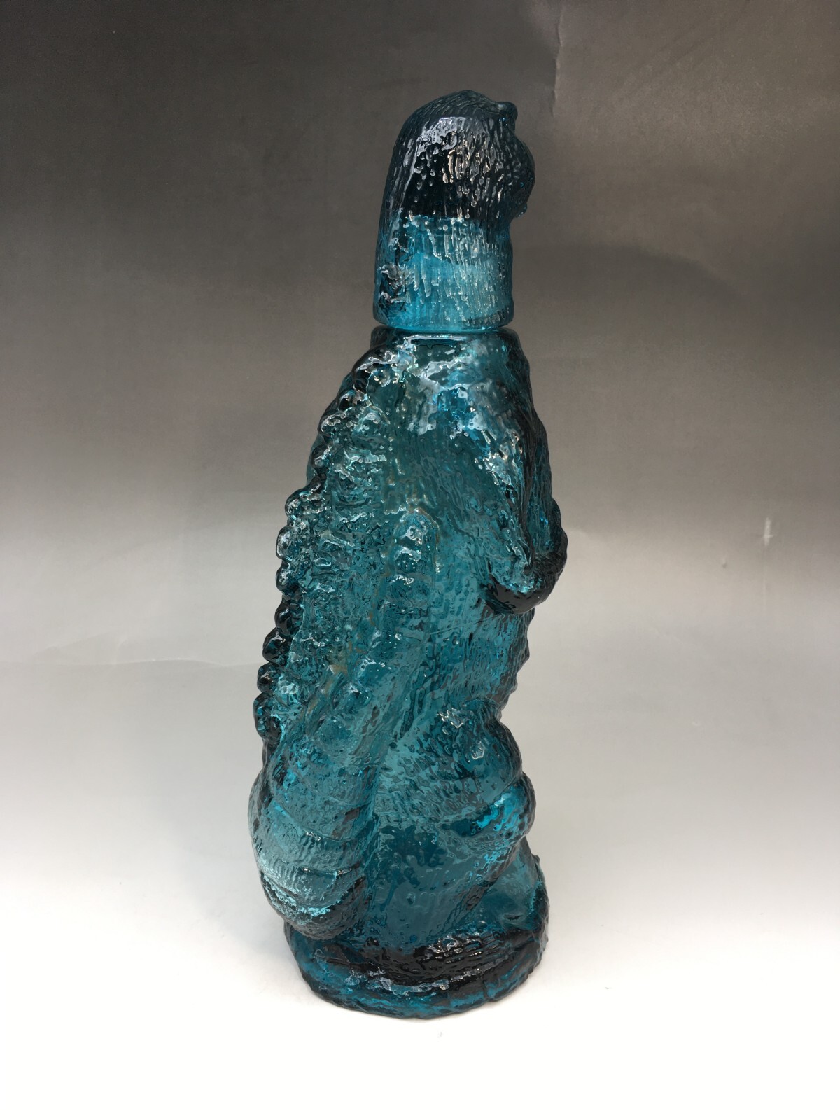 Godzilla Limited Decanter Vintage Blue Glass Bottle TOHO UNICON JAPAN 1980s
