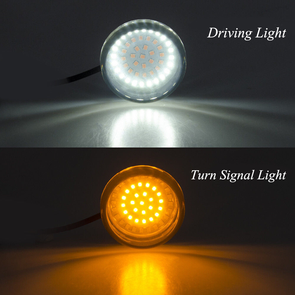 LED Turn Signal Light Smoke Lens For Harley Street Glide Road King Ultra Classic