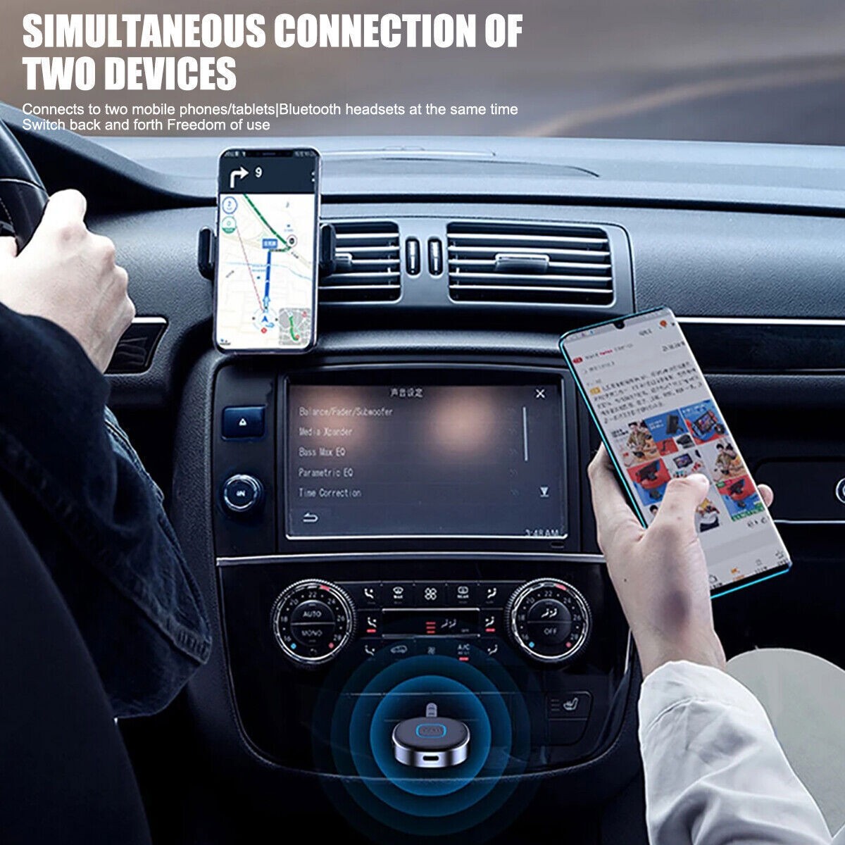 Portable 3.5mm Aux Car Adapter Bluetooth Wireless Audio Receiver Car/Home Stereo