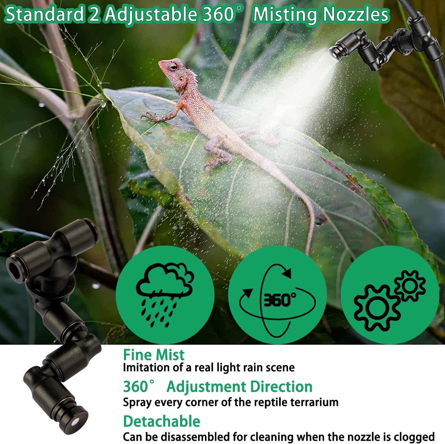 Reptile Humidifier Mister Fogger for Terrarium Automatic Timer Spray Mist Fogger