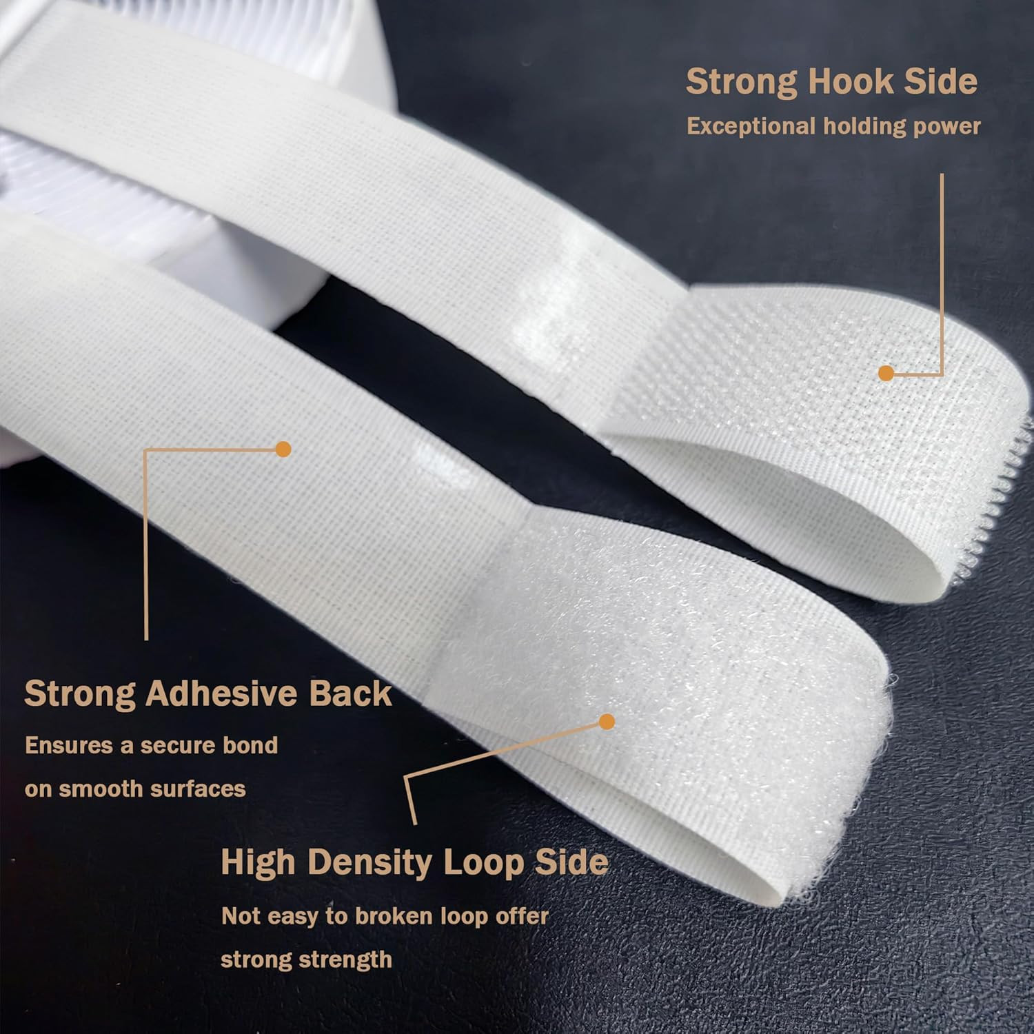 2 Inch Wide Hook and Loop Tape with Heavy Duty Adhesive, Excellent Grip, Strong