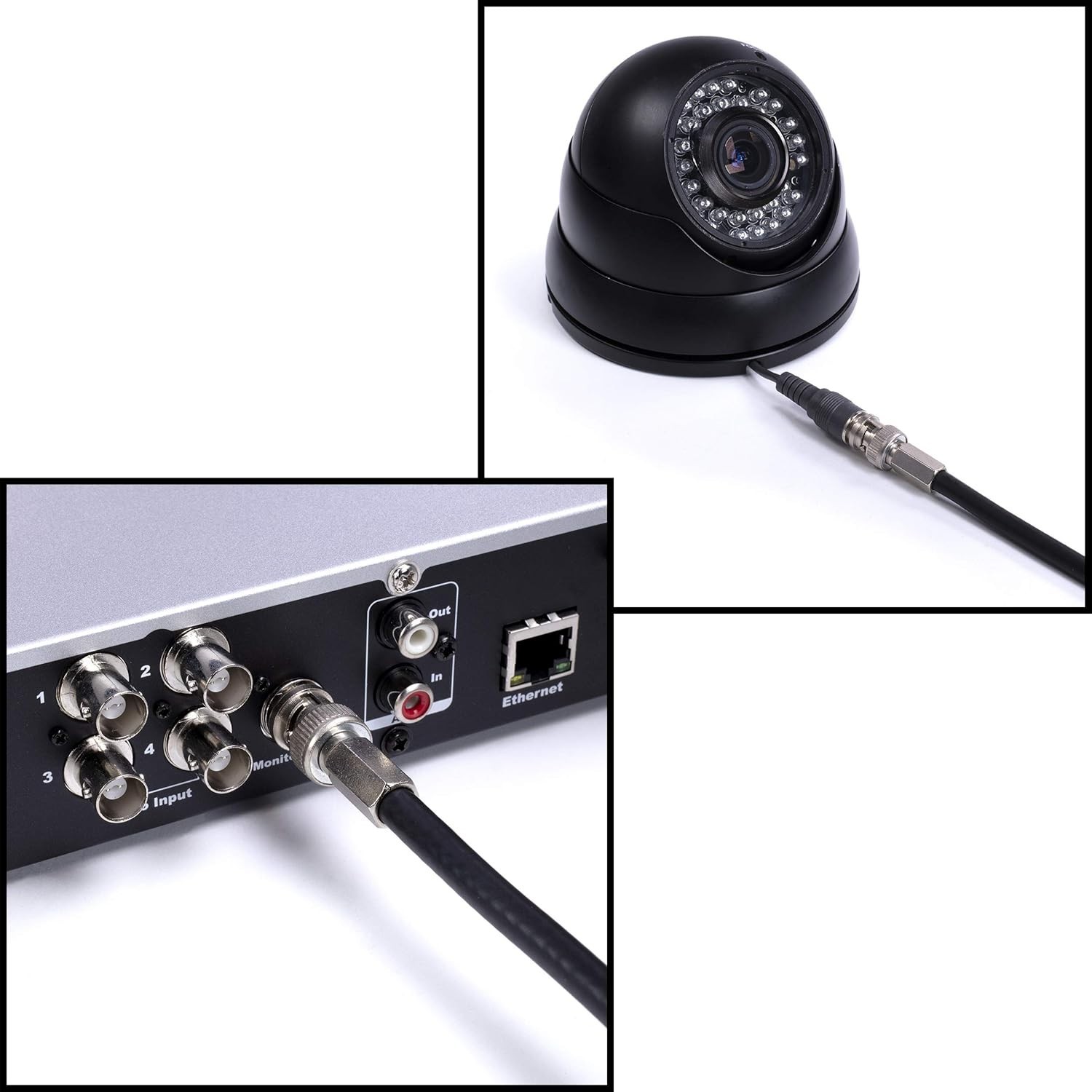 BNC Male to RG59 RG6 Twist On Connector CCTV Security Coax Cable Camera Lot