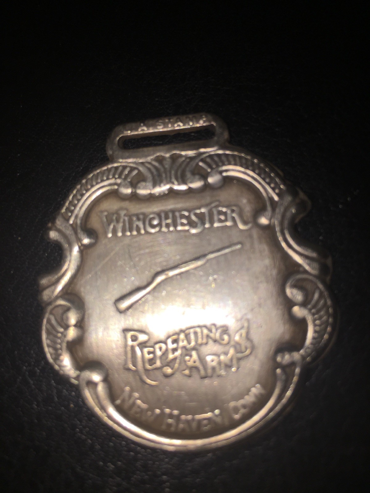 Winchester Rifles Pocket Watch Cover FOB Metal Patina Gun AR Guns Collector GIFT