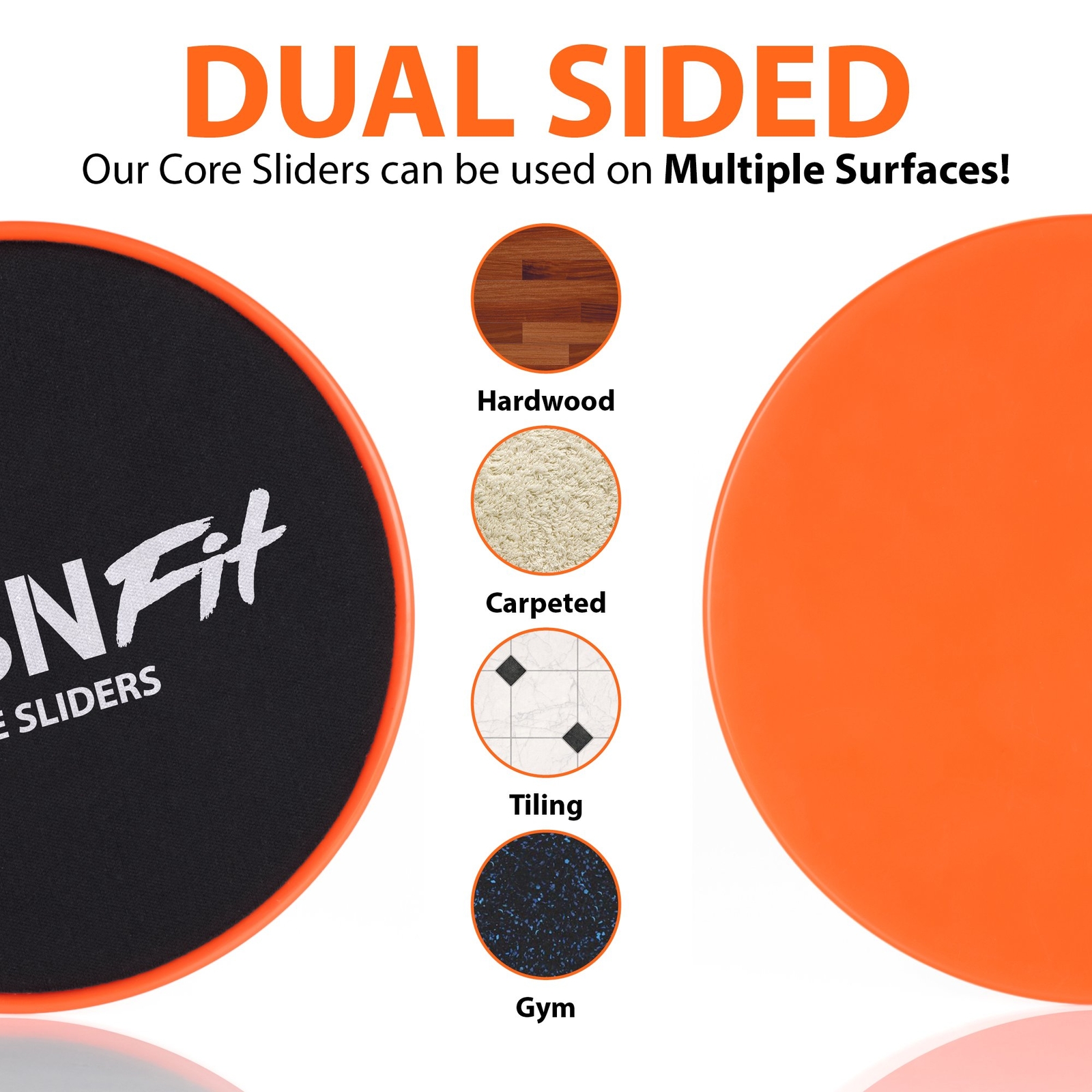 Gliding Discs Core Sliders - Dual Sided Exercise Disc For Smooth Sliding On