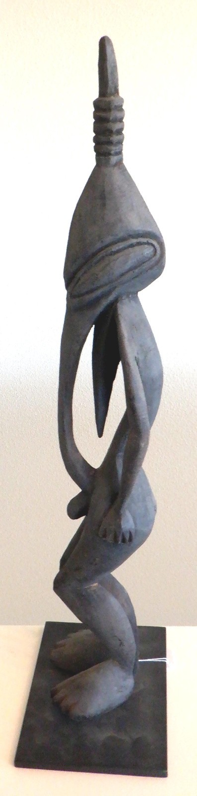 Wokem Ancestor Figure, Karam River region of Papua New Guinea, 17.5" w/stand