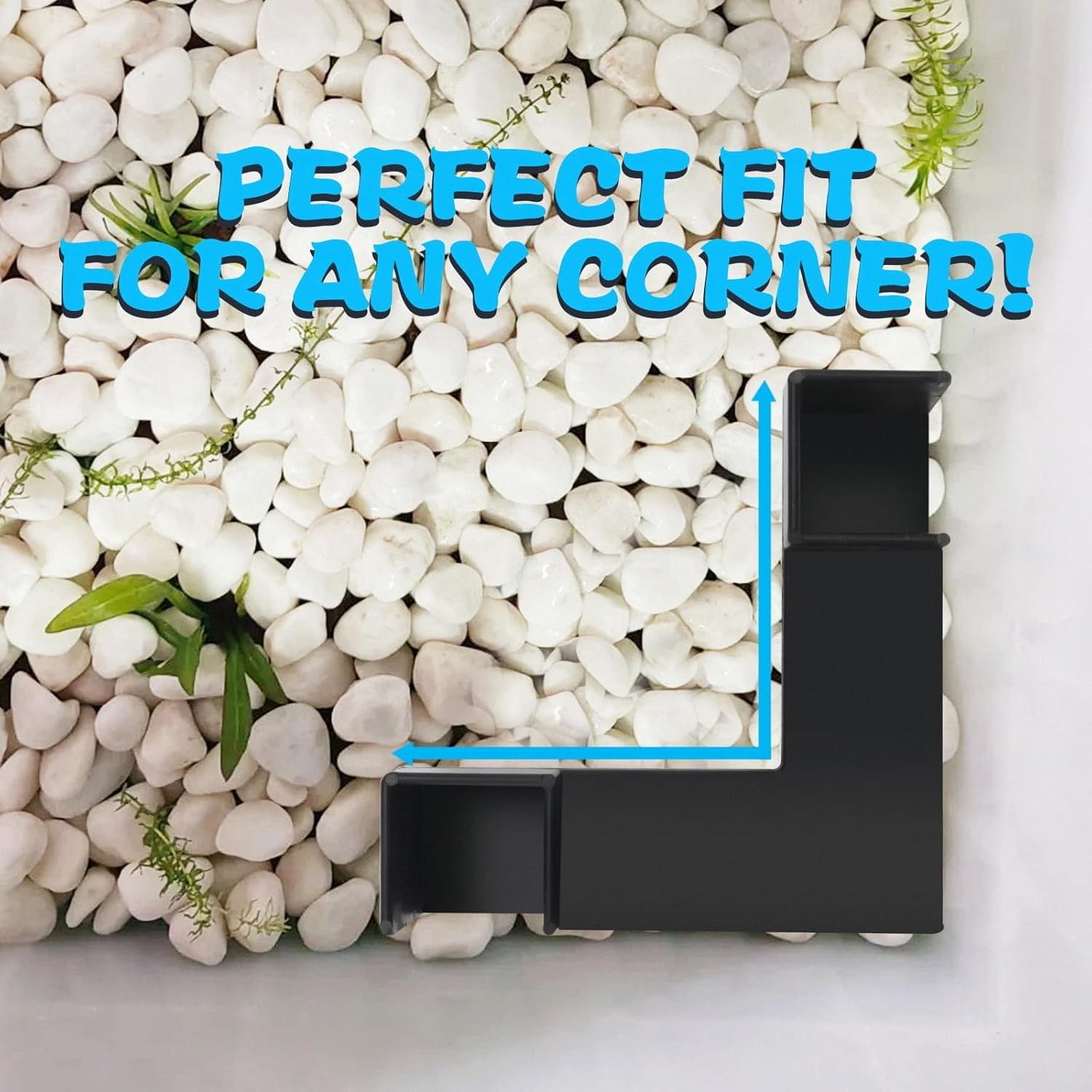 Shrimp & Fish Aquarium Decor - Tunnel Cave & Hideout for Corner Black