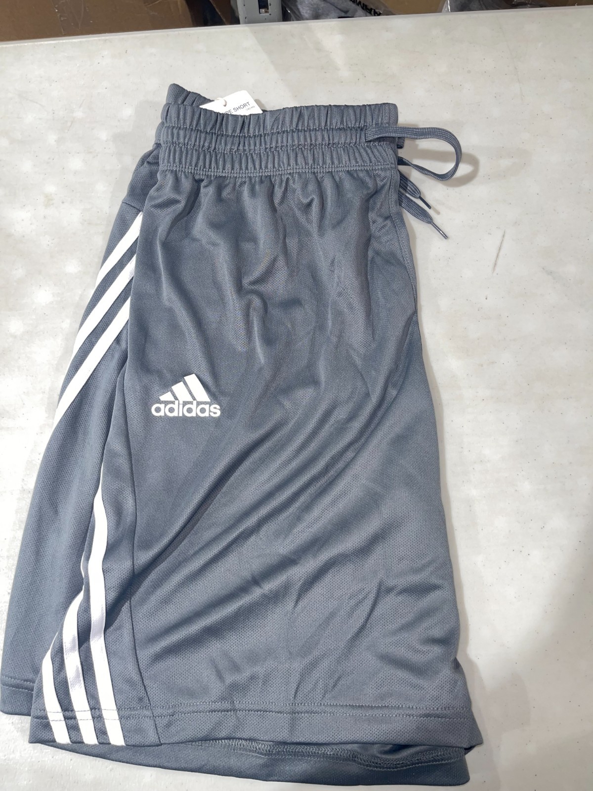 Adidas men's 3 stripe short onyx grey GM2489