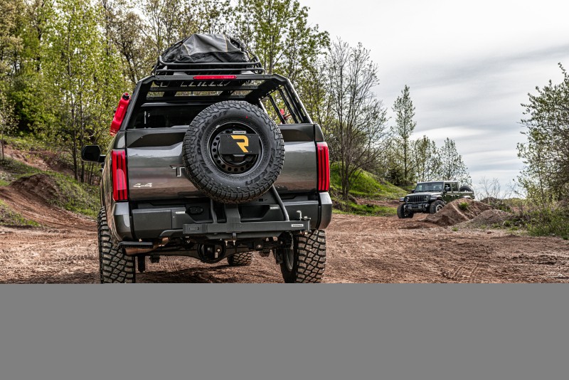 Go Rhino HC200T Swing-A-Way Hitch Mounted Tire Carrier with Lockable Latch